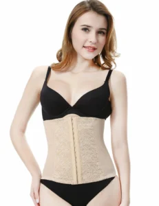 Everbellus Lace Waist Trainer Cincher 3 Hooks for Women