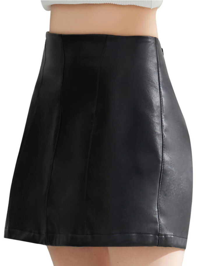 women high waist faux leather skirt classic slim mini skirt 2 women high waist faux leather skirt classic slim mini skirt 2