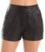 womens elastic waist loose shorts faux leather shorts with pockets 4