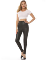 womens stretchy faux leather leggings high waisted tights leather pants 4