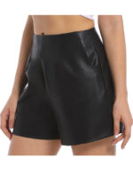 Everbellus Faux Leather High Waisted Shorts with Pockets for Women 1