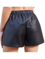 Black Faux Leather Shorts with Pockets for Women Sexy PU Shorts 3