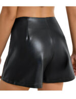 black vegan leather shorts