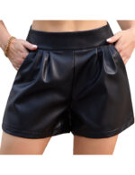 high waist leather shorts
