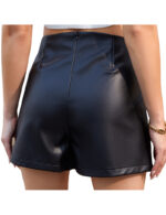 high waisted faux leather shorts