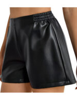 leather zip shorts