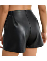 leather zipper shorts