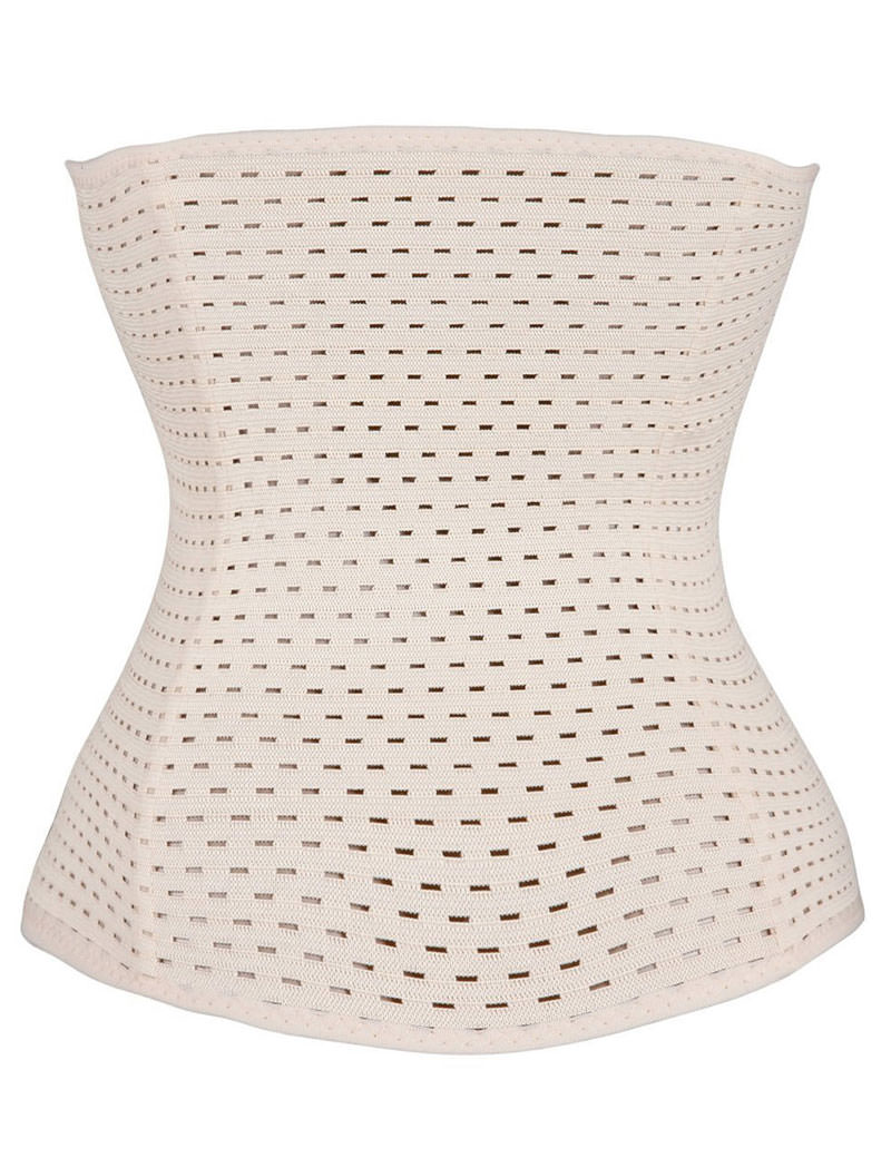 Everbellus Women's Breathable Elastic Corset Waist Trainer Cincher Belt  Shapewear (Small, Beige) at  Women's Clothing store