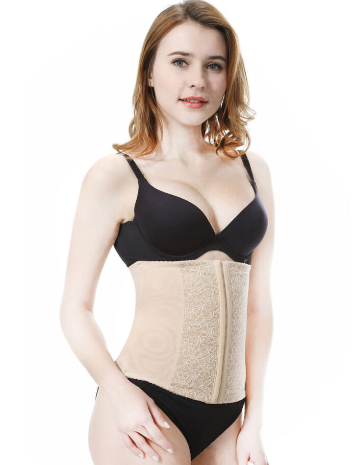 Everbellus Lace Waist Trainer Cincher 3 Hooks for Women W2
