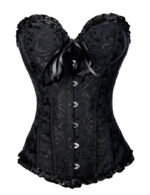 Everbellus Sweetheart Overbust Satin Lace Boned Corset Bustier B4