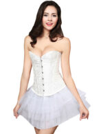 Everbellus Womens Sexy Overbust Wedding Waist Corset Satin Bustiers Top W1 1