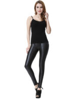Everbellus Sexy Womens Faux Leather High Waisted Leggings B1