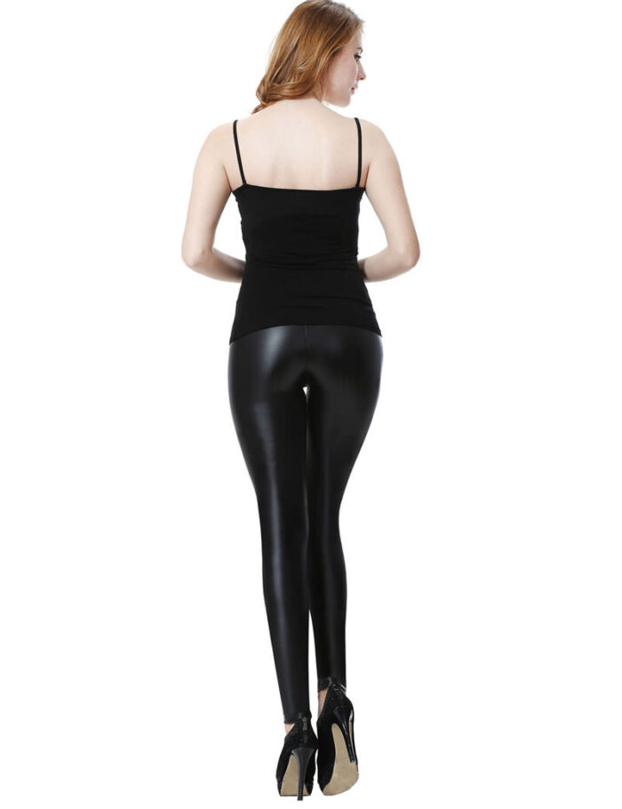 Everbellus Sexy Womens Faux Leather High Waisted Leggings B3