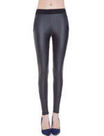 black faux leather pants