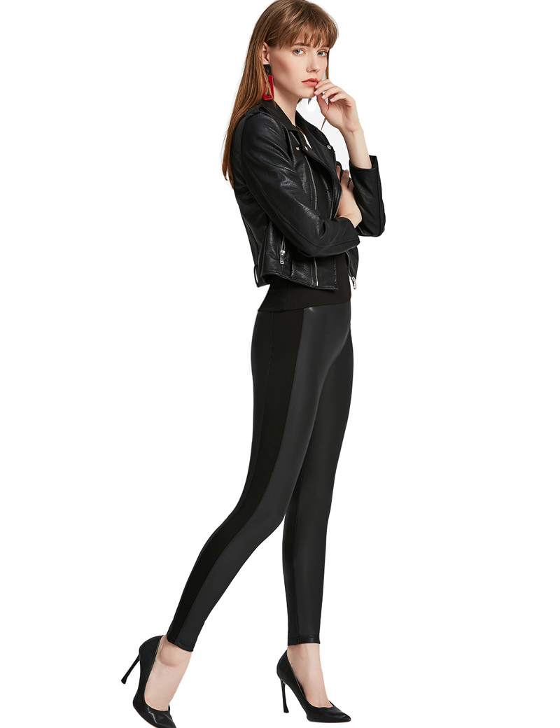 Womens Black Faux Leather Leggings Girls High Waisted Sexy Leather