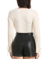 Everbellus Black Leather Leggings for Women Tummy Control Stretchy Leather Pants 5