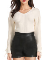 Everbellus Black Leather Leggings for Women Tummy Control Stretchy Leather Pants 6